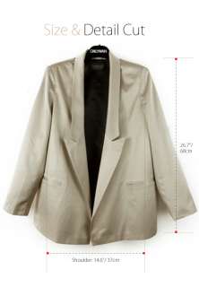 WAN★Camel Vintage Lux Tuxedo Boyfriend Blazer Jacket  