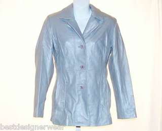 BRANDON THOMAS WOMENS Jacket Blazer Size S Silver Leather New  