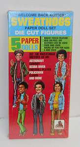 Vintage 1977 Welcome Back Kotter Sweathogs Diecut Paper Doll Set, NIB 