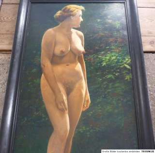Akt Gemälde Öl auf Malpappe Malkarton um 1940 58 x 95 cm  