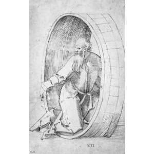   Hans Baldung   32 x 52 inches   Diogenes in the barrel
