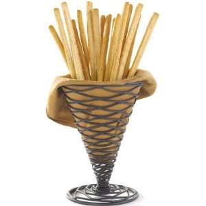  Conical Serving / French Fry / Bread Baskets   Black 