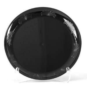  WNA Designerware Plastic Plates, 9 Inches, Black, Round 