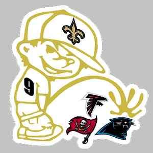 2x Saints pee on Falcons Panthers Bucs NFC South Indoor stickers,decal 