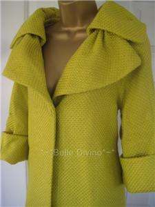 Darling Lime Yellow Slouch Swing Betsy Coat Sz S 8 10  