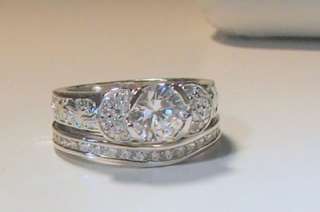 Antique Style CZ Engagement Wedding Ring Set 5,6,7,8,9  