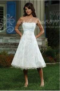 Short Summer Wedding Dress Bride Bridesmaid Party Gowns Size 6 8 10 12 