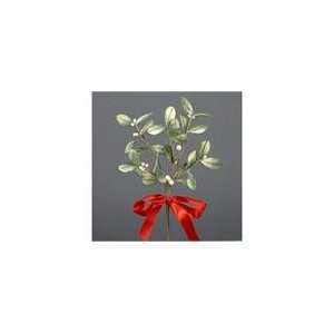   of 24 Artificial Mistletoe Christmas Picks with Red Sa