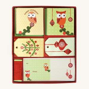   & NOBLE  Holiday Owls Christmas Gift Enclosure Set by Galison Books