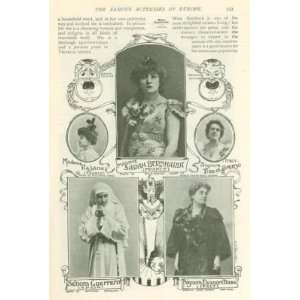   1901 European Actresses Bernhardt Rejane Duse Odillon 