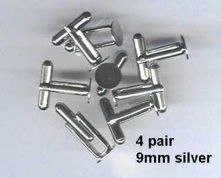 Silver Findings blanks cufflinks Button jewelry 9mm pad  
