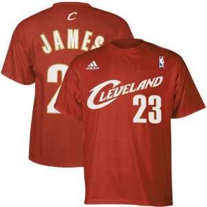 NBA adidas Cleveland Cavaliers #23 LeBron James Wine Player T shirt 
