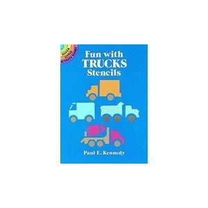  Dover Stencil Book Fun With Trucks Toys & Games