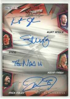   Auto Autograph Sting, Kurt Angle, Nash, Foley Purple 1 / 1 WWE  