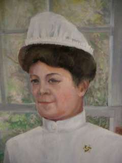 WILLIAM R WATKINS VINTAGE NURSE RN PORTRAIT PAINTING  