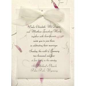  Wedding Invitations Kit Aster Petal with Sheer Ribbon 