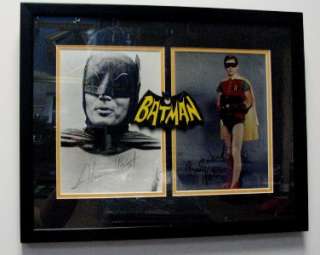 BATMAN Autographed Burt Ward Adam West FRAMED COA NICE  