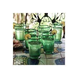  Drinking glasses, Emerald Angles (set of 6) Kitchen 