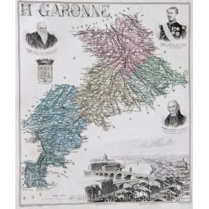  Vuillemin Map of Haute Garonne (1886)