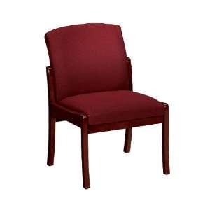  Transitional Fabric Armless Guest Chair Transport Burgundy 