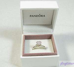 PANDORA Pink Zirconia w/14k Gold & Garnet Womens Ring size 7 