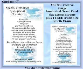 Grandad Bereavement Grave Card no107 memorial keepsake  