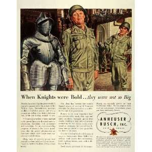  1945 Ad Anheuser Busch Inc Knight Warrior Armor Soldier Food 