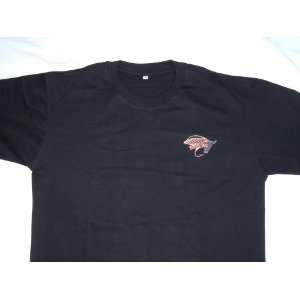 Black T shirt with Salmon Flies Design (BL)  Sports 