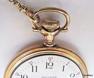 Antique Waltham Riverside Maximus Sz. 16 17 Jewel Pocket Watch & 14K 