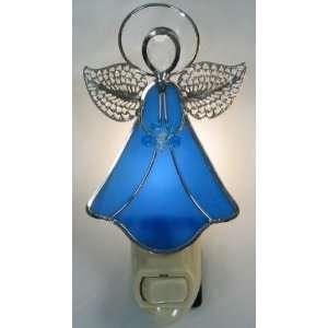  Stained Glass Angel Night Light   Blue 