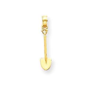  14k Gold 3 D Shovel Garden Tool Pendant Jewelry