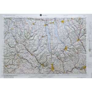 American Educational NK184 FB Elmira New York Map with Black Plastic 