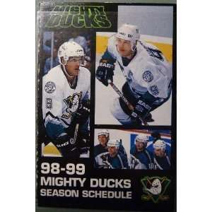 1998 99 Anaheim Mighty Ducks Fold Out Season Schedule   3 1/2 x 2 1/4 