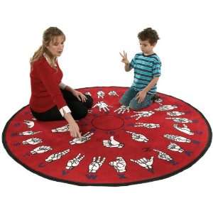 Flagship Carpets HTT6RD Novelty Educational Hands That Teach Kids Rug