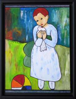 aft.) PICASSO   LITTLE GIRL WITH DOVE by PEE GEE Dutch  