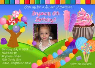 CANDYLAND Candy Cupcake Birthday Party INVITATIONS  