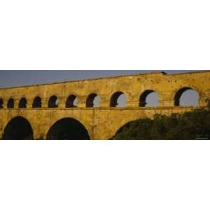 High Section View of an Ancient Aqueduct, Pont du Gard, Nimes 