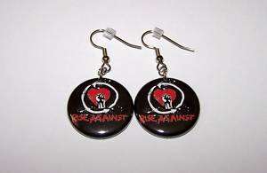 Rise Against/Rock 1 Dangle Button Earrings New  