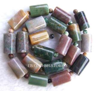 10x16mm Wonderful Natural Indian Agate Column Beads 15  
