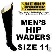 Mens Heavy Duty Rubber Hip Waders   Size 11  