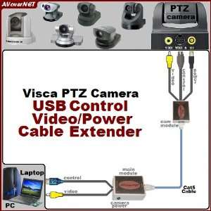  USB Visca Control/Video/Power Balun Cable Extender for 
