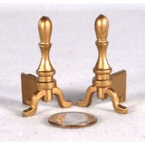    Solid Brass Miniature Andirons (pair) #1781 