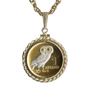 on Sterling Silver World Coin Necklaces in Gold Filled Bezels   Greek 