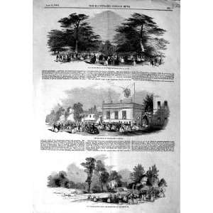  1844 SUMMER PALACE EMPEROR SYLVAN TEMPLE LAWN GIRAFFES 