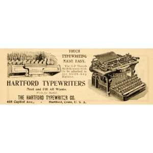  1901 Vintage Ad Harvard Typewriter Antique Connecticut 