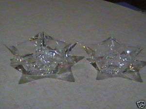 glass star votives/candle holders 4& 4 3/4VGC  