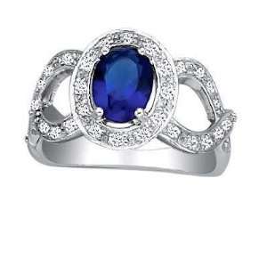  Sterling Silver Blue CZ Oval Design Ring.Size 8 FREE GIFT 