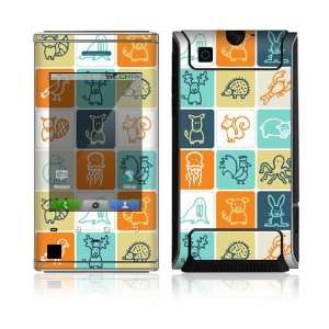 Animal Squares Protector Skin Decal Sticker for Motorola Devour Cell 