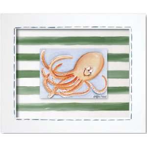  Octopus   Green Stripe Art by Doodlefish Kids Everything 