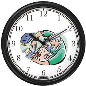   Cartoon Wall Clock by WatchBuddy Timepieces (Hunter Green Frame) Home